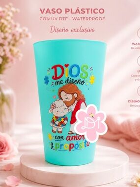 Christian Reusable Plastic Cup with UV DTF | Faith Inspired Tumbler | Handmade